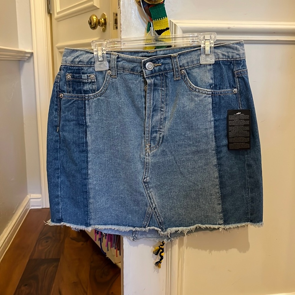 Blue jean forever 21 skirt.